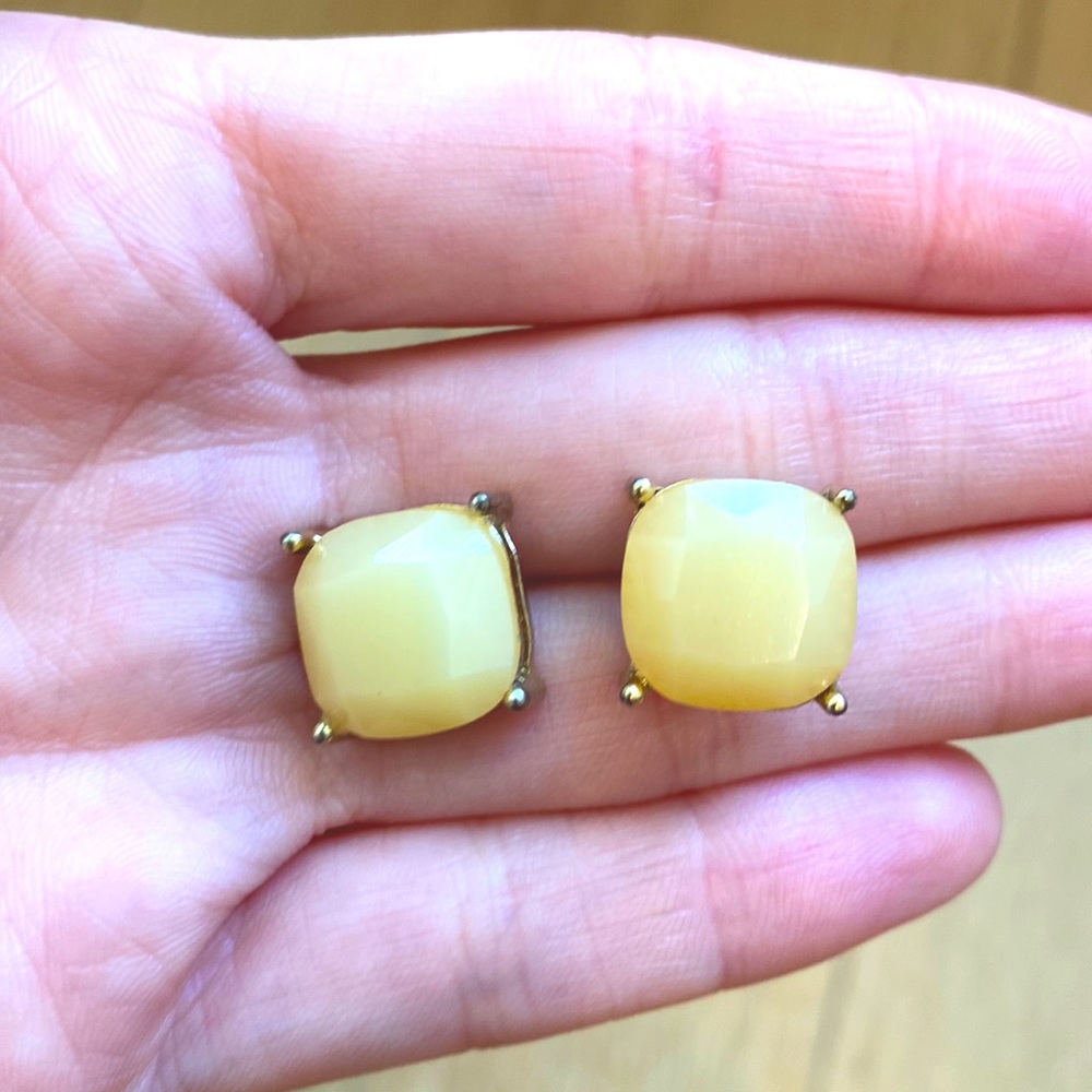 Kate Spade Stud Gemstone Earrings - Cream